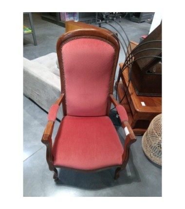 FAUTEUIL VOLTAIRE  VELOUR ROUGE