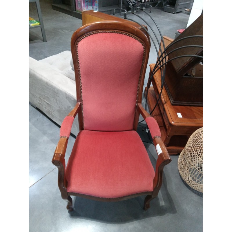FAUTEUIL VOLTAIRE  VELOUR ROUGE